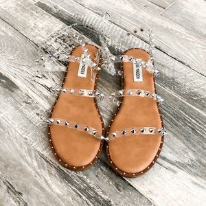 STEVE MADDEN Travel Sandal Studded - clear